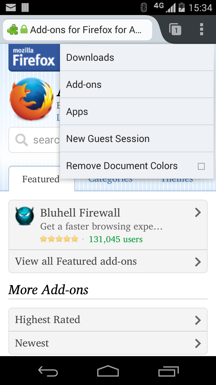 Remove colors option in tools menu