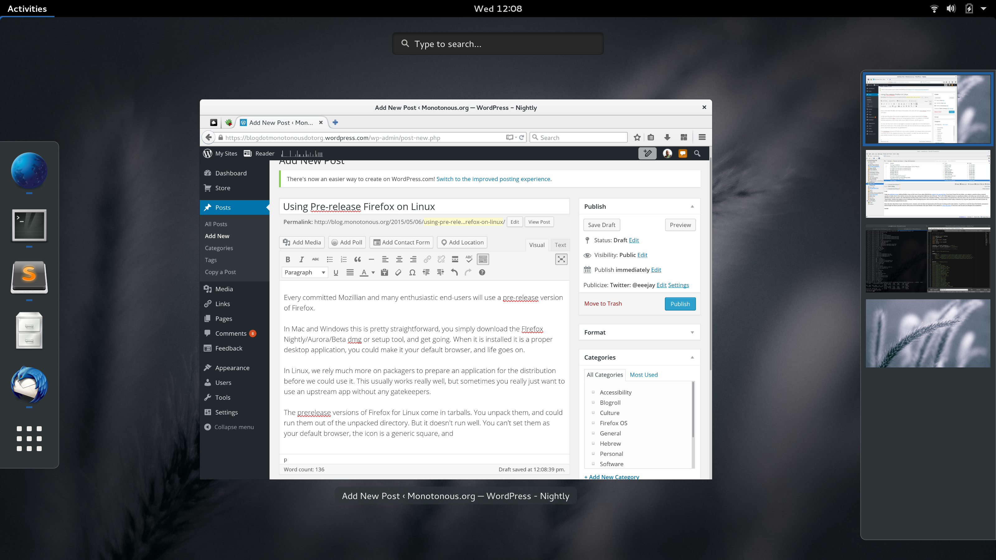 Nightly running in Fedora 22