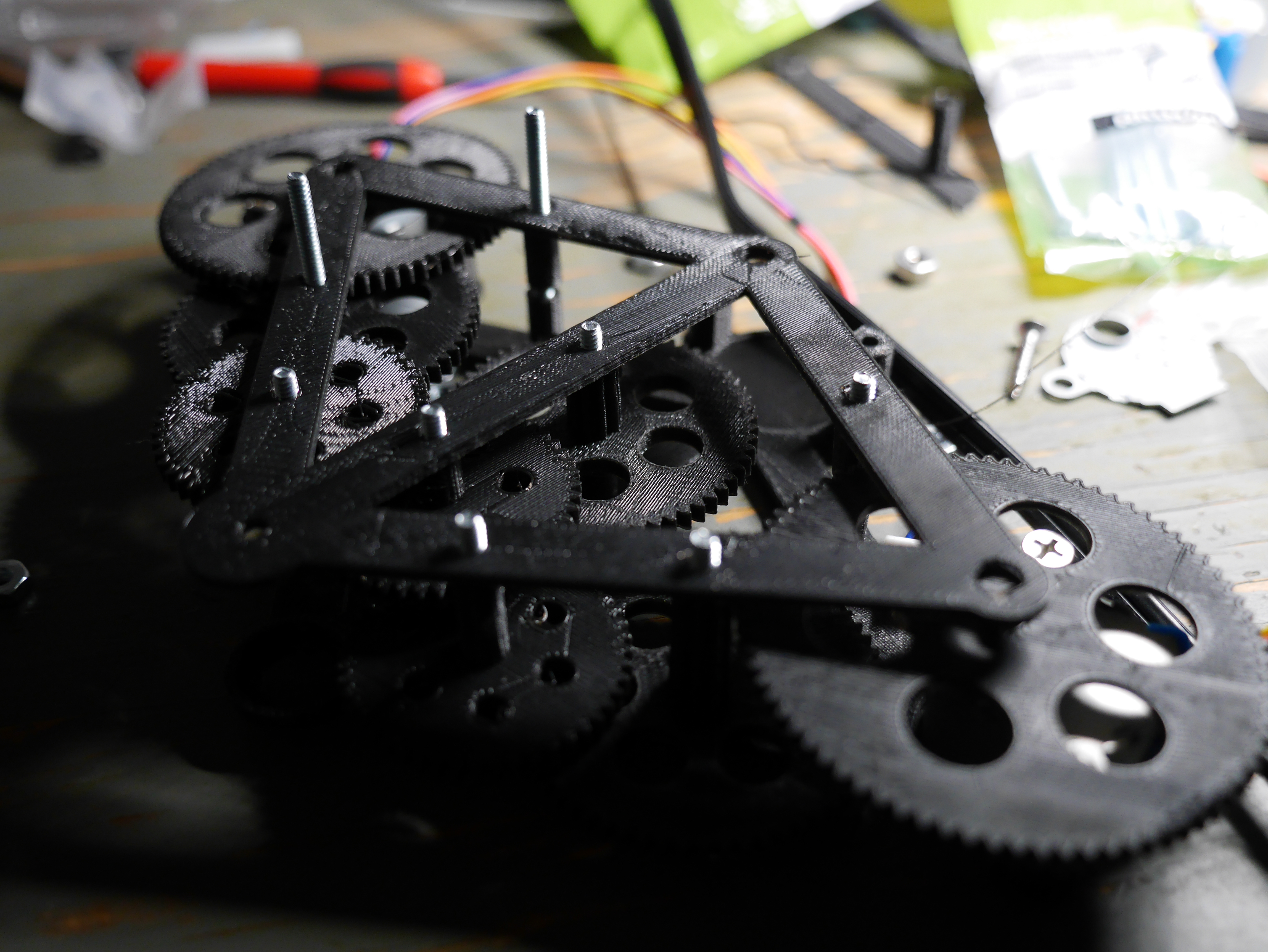 An example of an early super elaborate and huge gearbox.